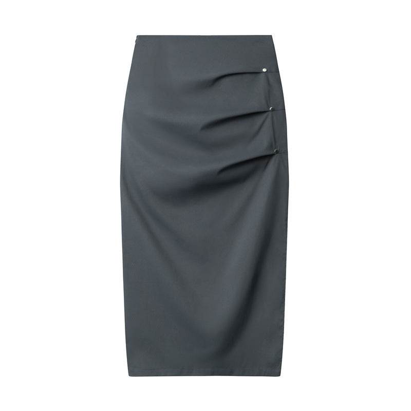 Retro Design Casual Temperament Side Slit long Pencil Skirt for work