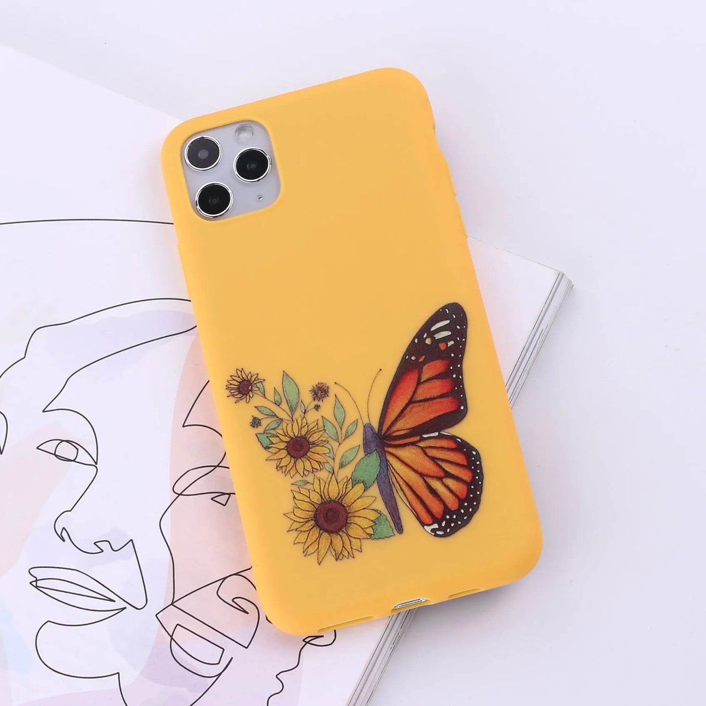 Coque de téléphone portable en silicone liquide imprimée florale unisexe