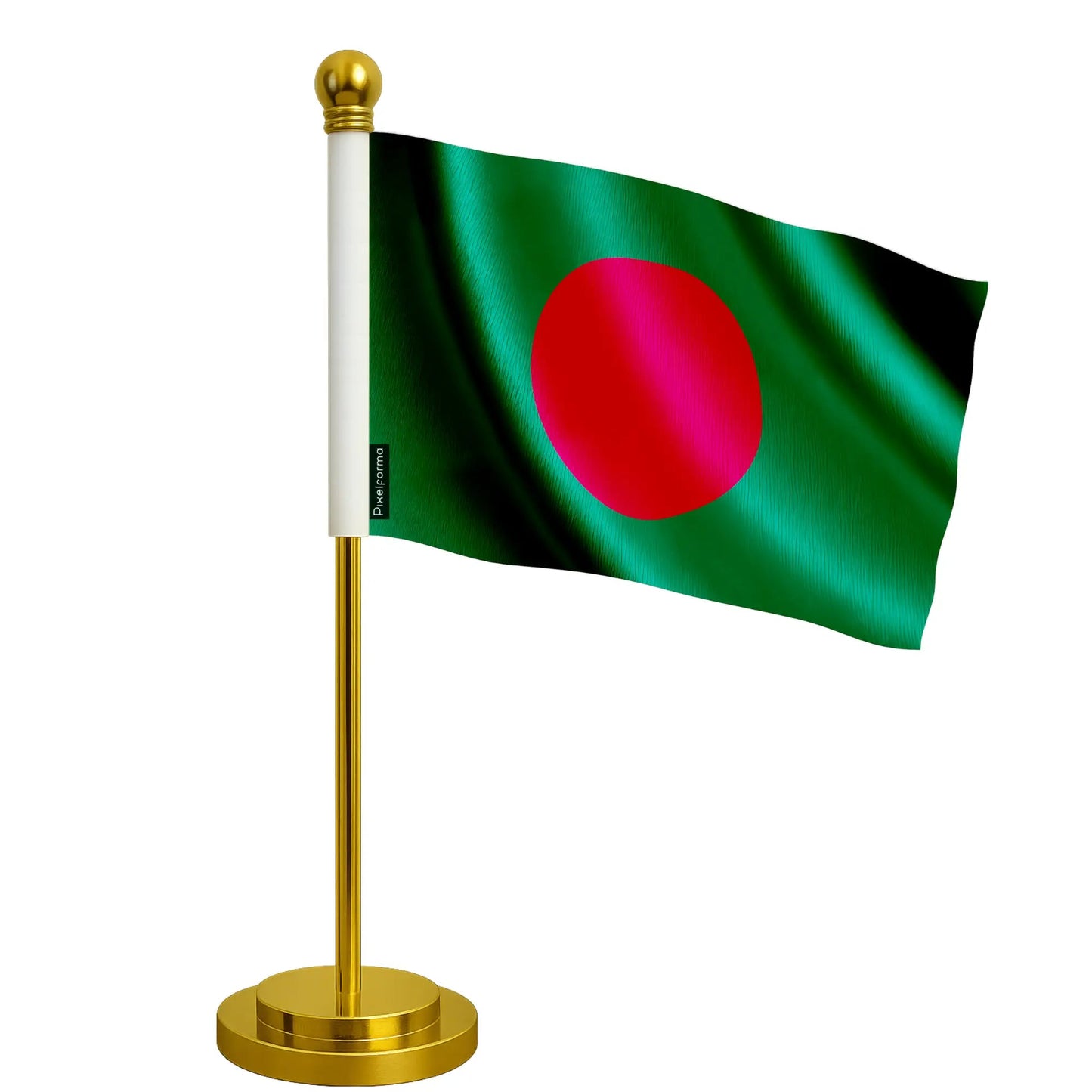 Drapeau De Bureau Du Bangladesh – Polyester – Socle Acier Inoxydable