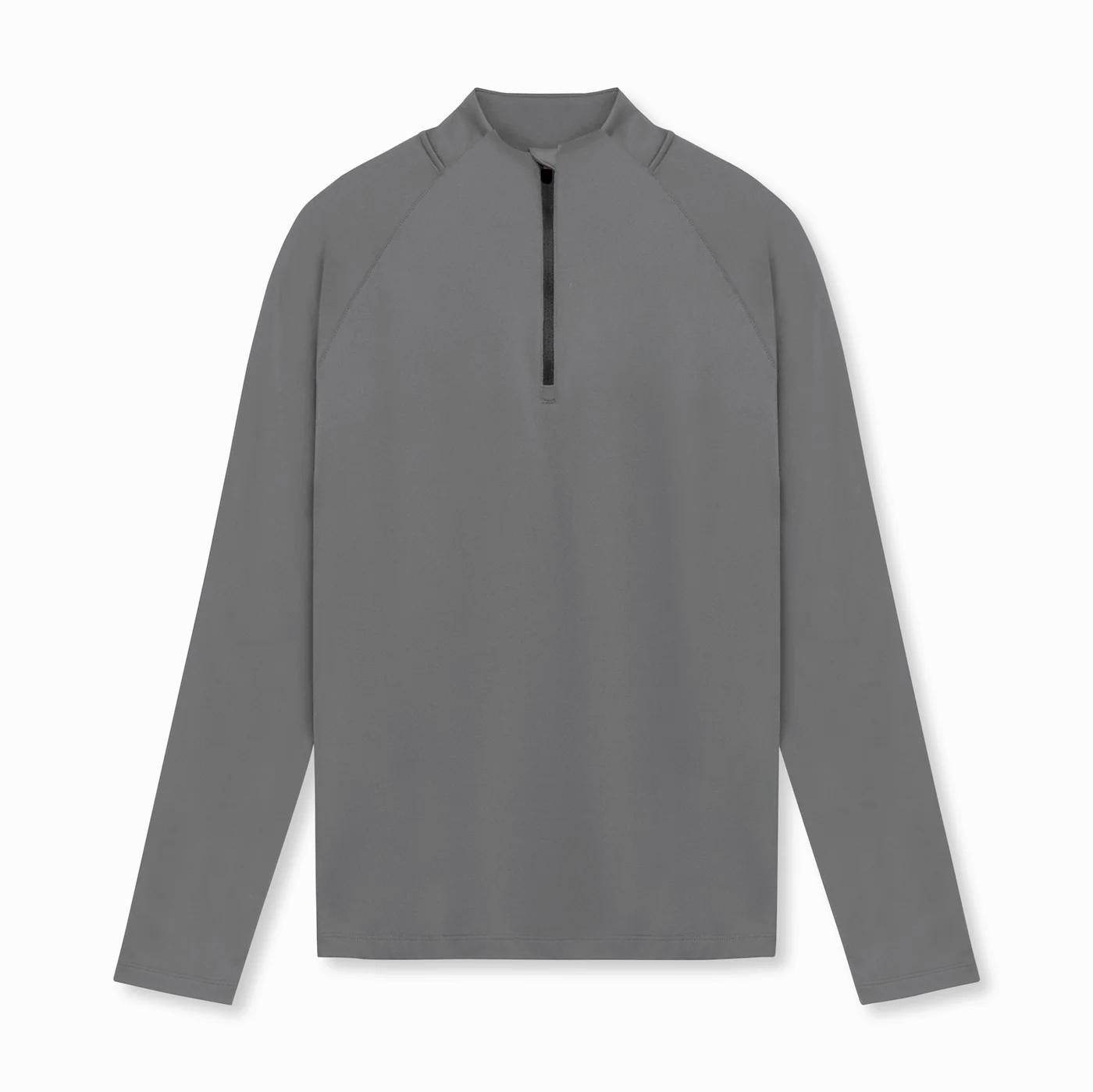 Men Quick Drying Long Sleeve Half Zip Activewear Muscle Fitted shirt Workout Gym T-shirt Top