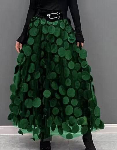 Women's Retro fashion Line Midi Maxi Prairie Skirt