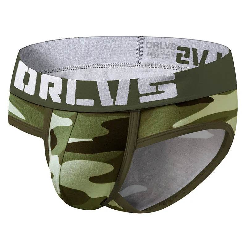 ORLVS Army Camouflage Cotton Pouch Brief underwear pant for Men