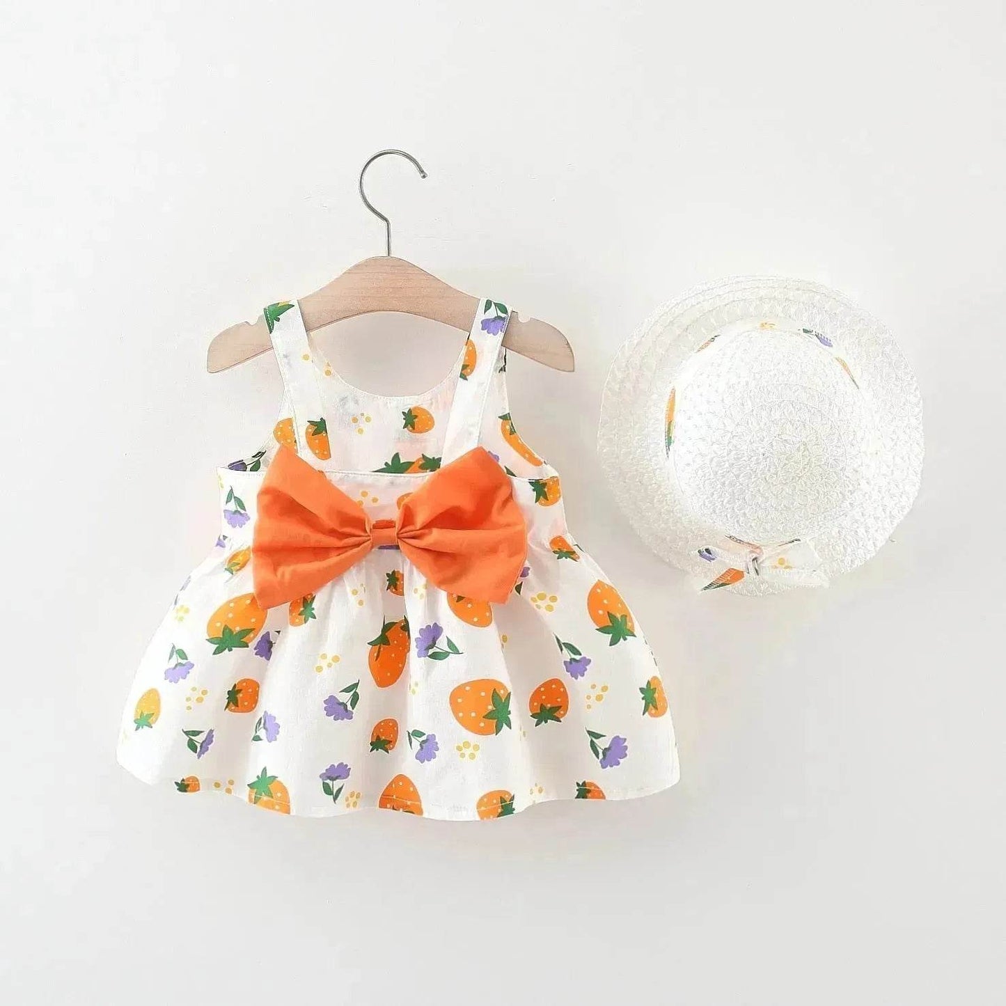 Casual Newborn Baby girl Printed Bow Princess Dress