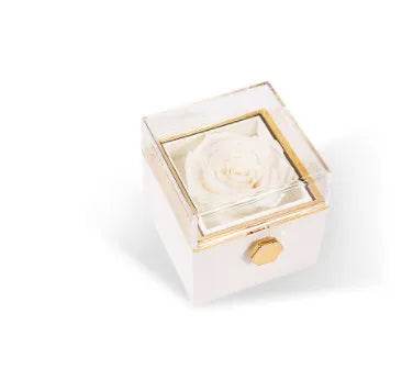 Fashion Acrylic Rotating Valentine Rose Jewelry gift Box