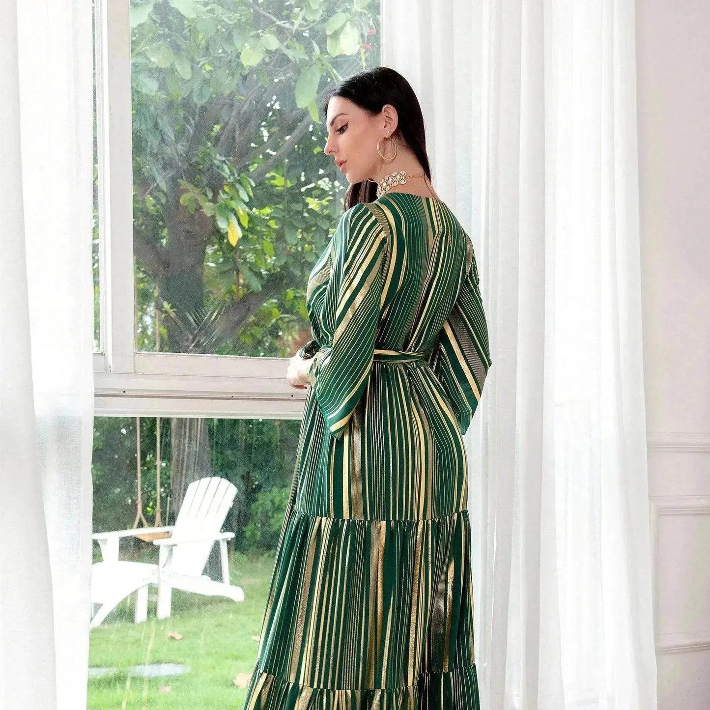 Arab Bronzing Craft Dress Women Party Dress