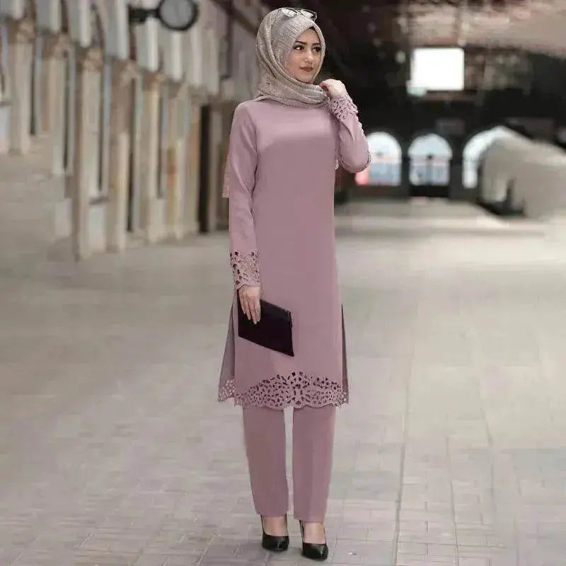 Arab women's suit abaya two-piece suit