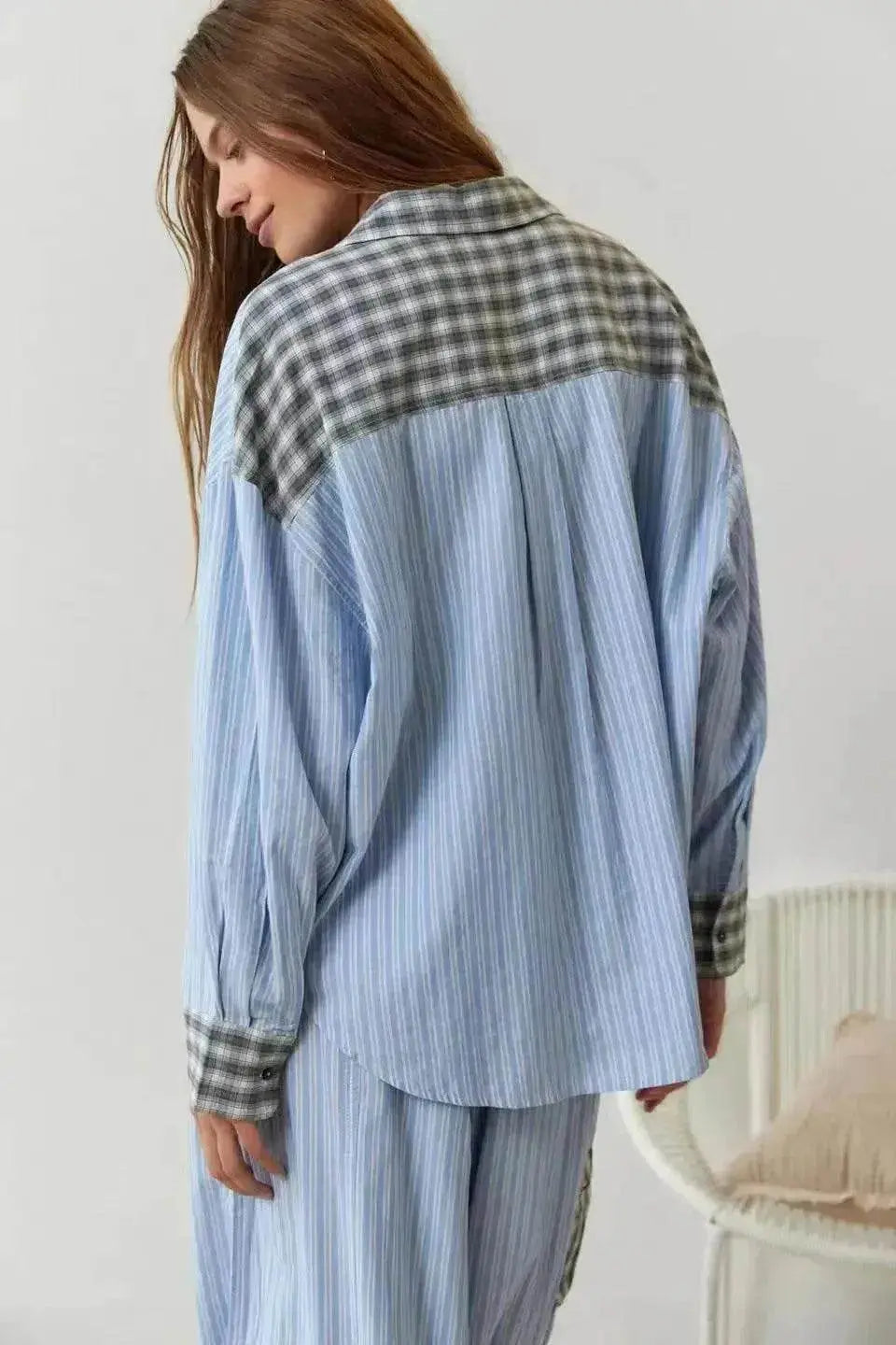 Tenue décontractée pour femme automne à carreaux pour la maison