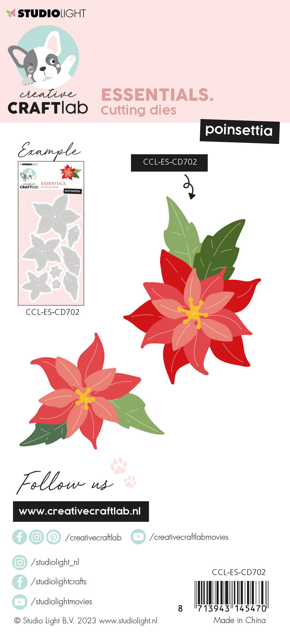 Matrice de coupe CCL Poinsettia Essentials 70x130x1mm 8 pièces n°702