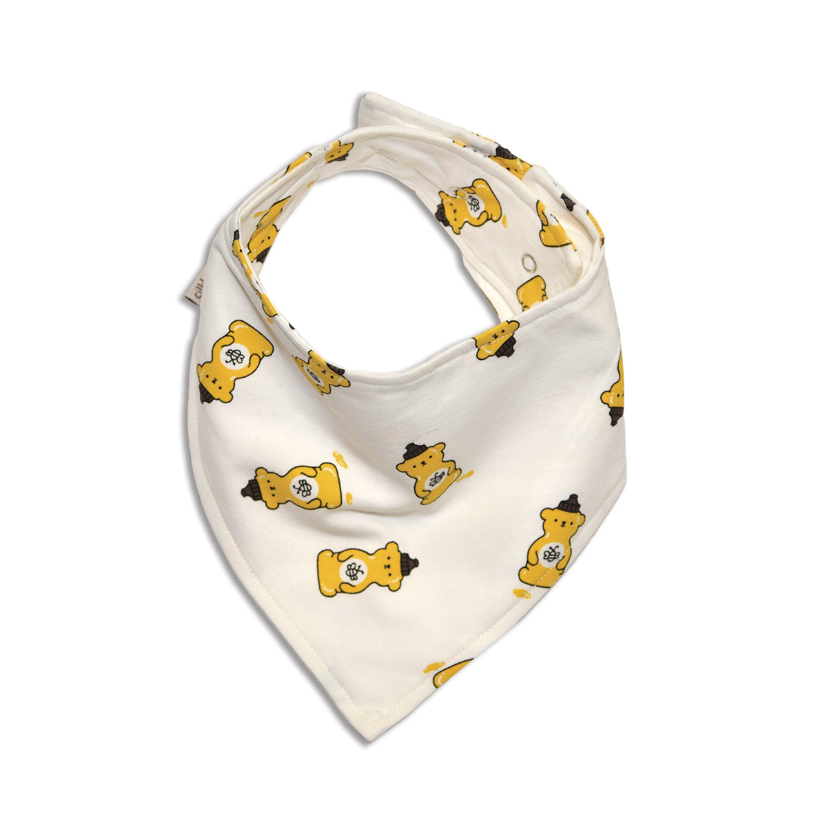 Bavoir bandana en coton biologique (imprimé ours miel)