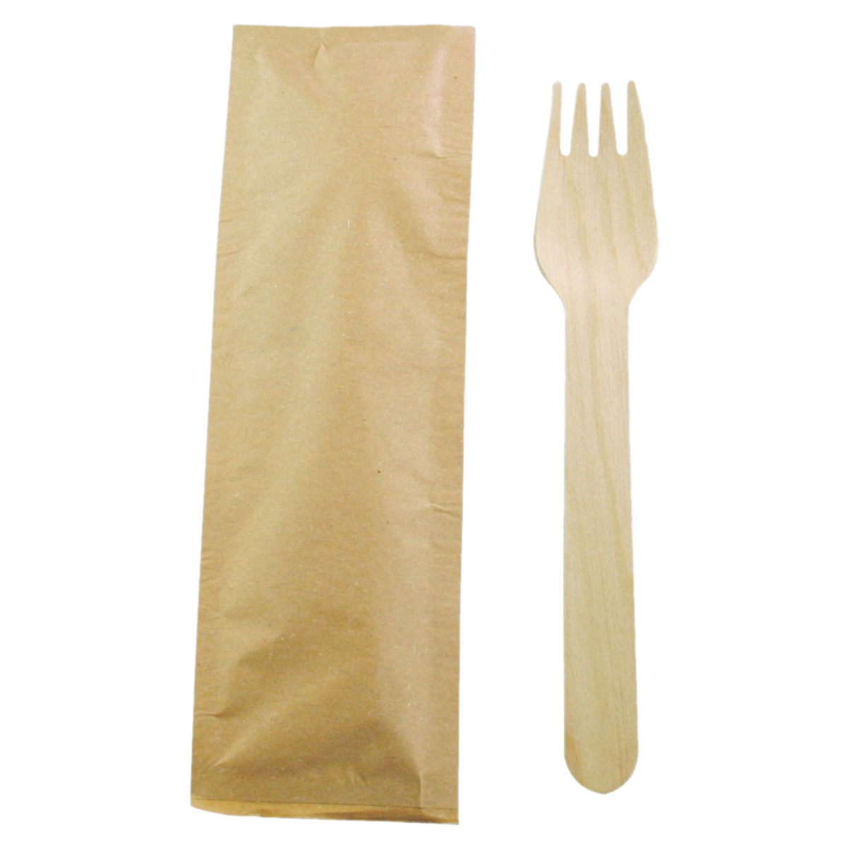 4-Inch Individually Wrapped Birch Wood Disposable Forks (1000-Count Case)