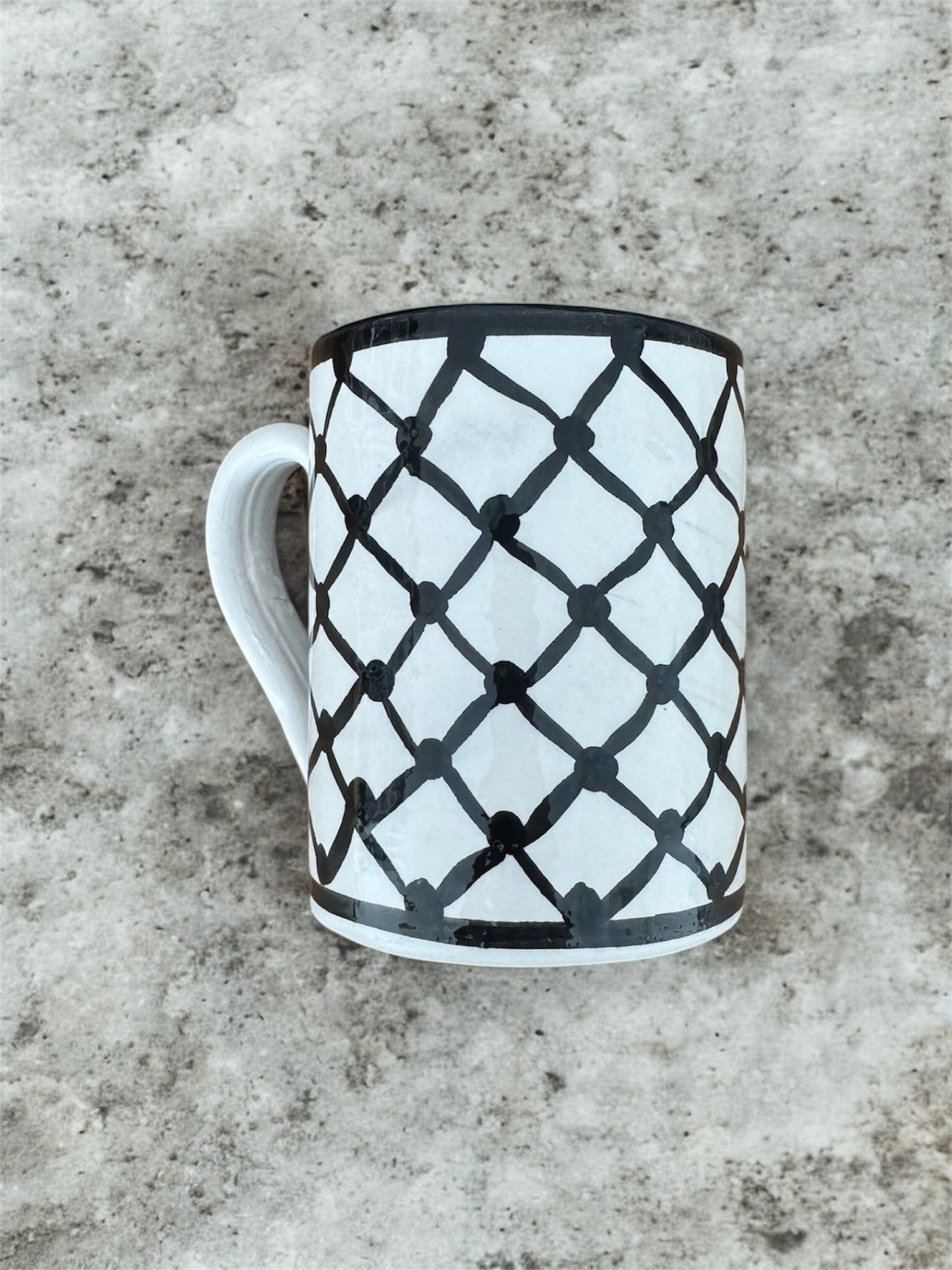 Kufiya Mugs | Handmade Palestinian Ceramic | Made by Palestinian Artisans in Jordan