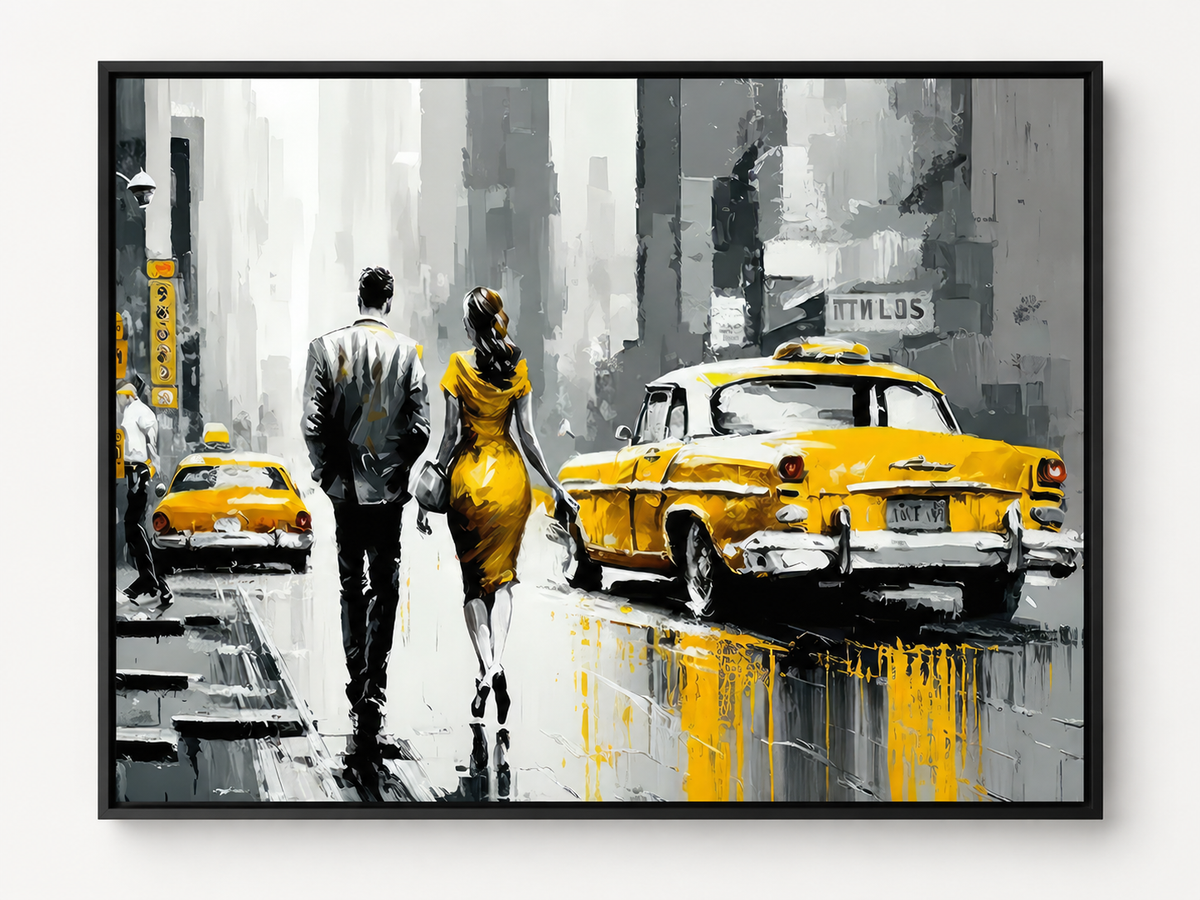 Vintage New York Scene Canvas Wall Art