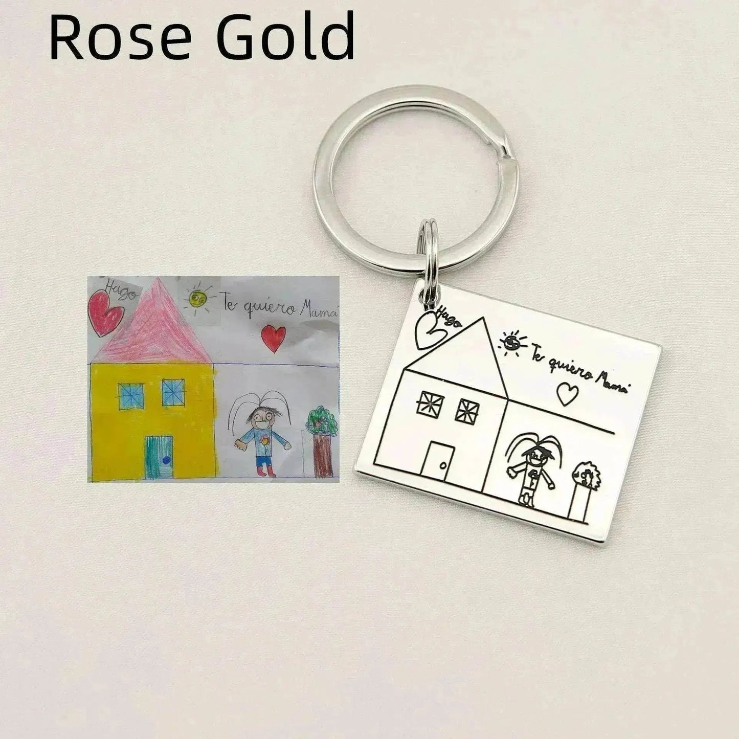 Children's Realistic Hand Drawn Laser Painting Keychain