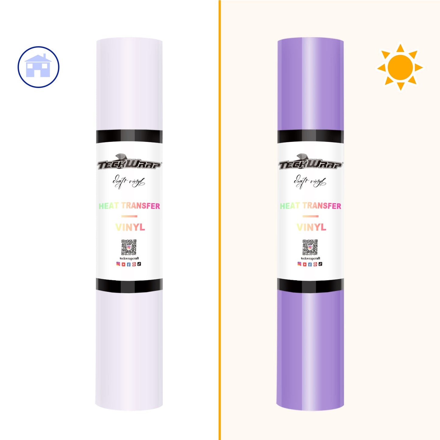 Teckwrap UV Clear Color Changing HTV - Clear to Lavender Violet | Add Magic to Your Apparel and Art Projects!