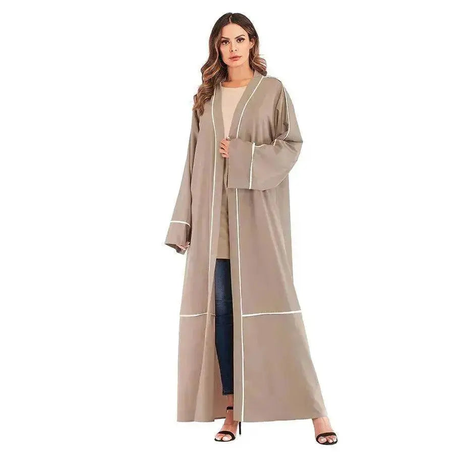 Contrast Striped Cardigan Arab Robe