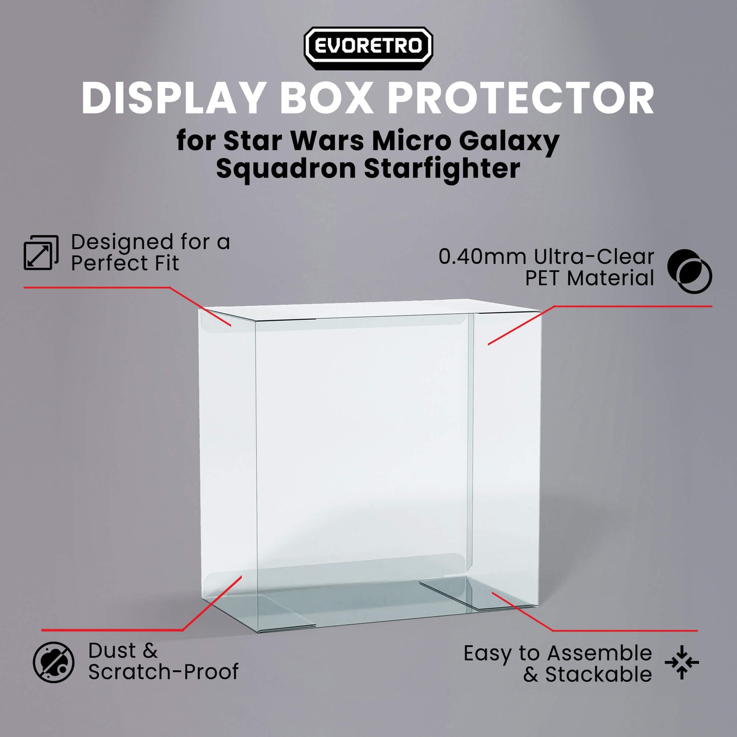 Star Wars Micro Galaxy Squadron Starfighter EVORETRO PET Protectors (0.40 mm, 10-Pack)