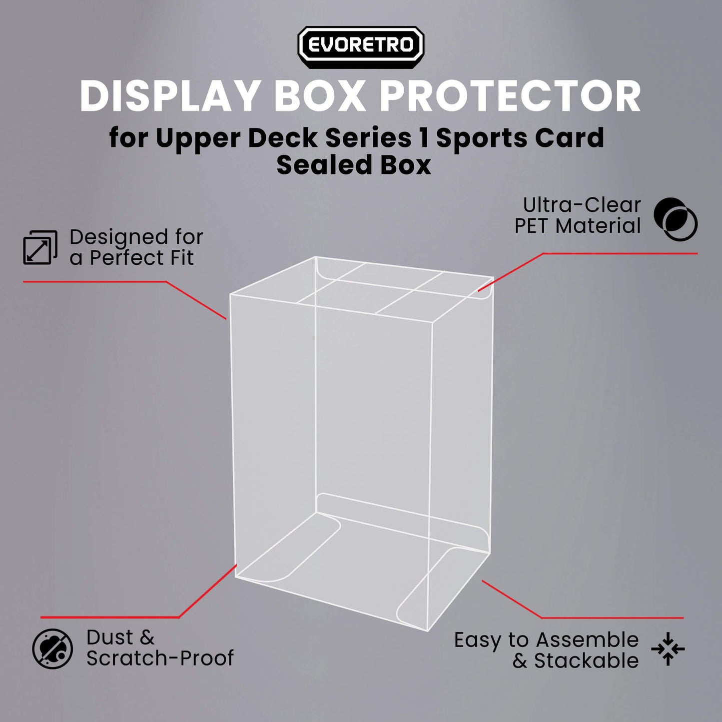 Boîte scellée de cartes de sport Upper Deck Series 1 - Protection en PET 0,45MM - EVORETRO