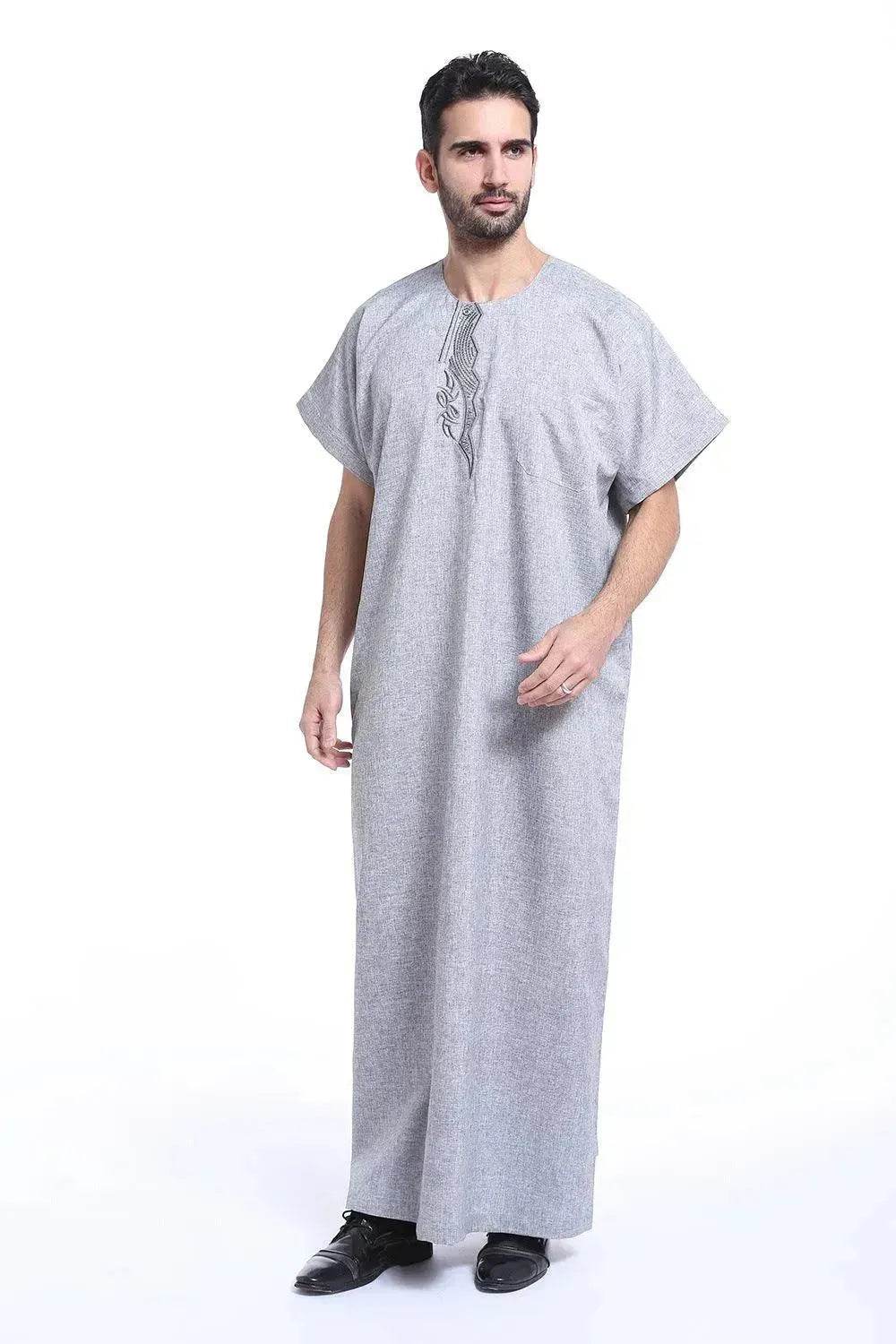 Fashionable and Elegant Arab Contemporary Middle Eastern Men's Robe Moroccan Men's Jalabiya
