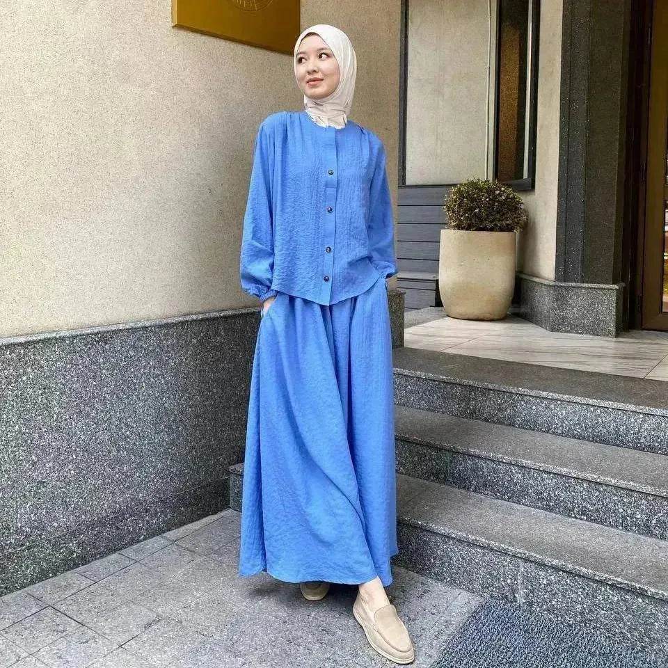 Foreign Trade Women's Clothing Arab New Fashion Long Sleeve Skirt Suit Two piece set.