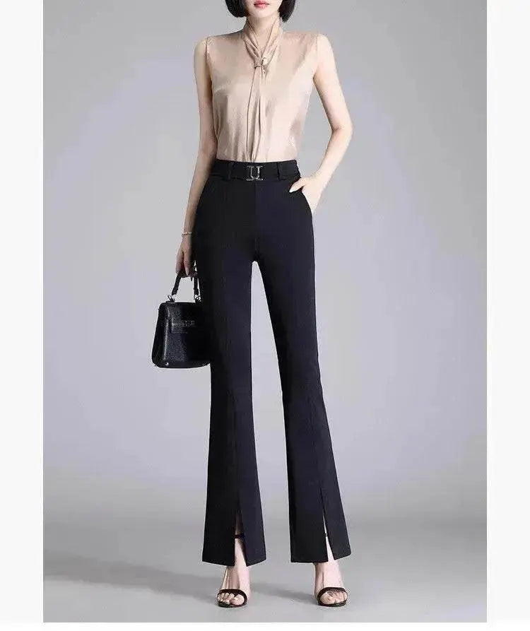 Formal Office Work High-Waisted Wide-Leg trouser Pants for Women