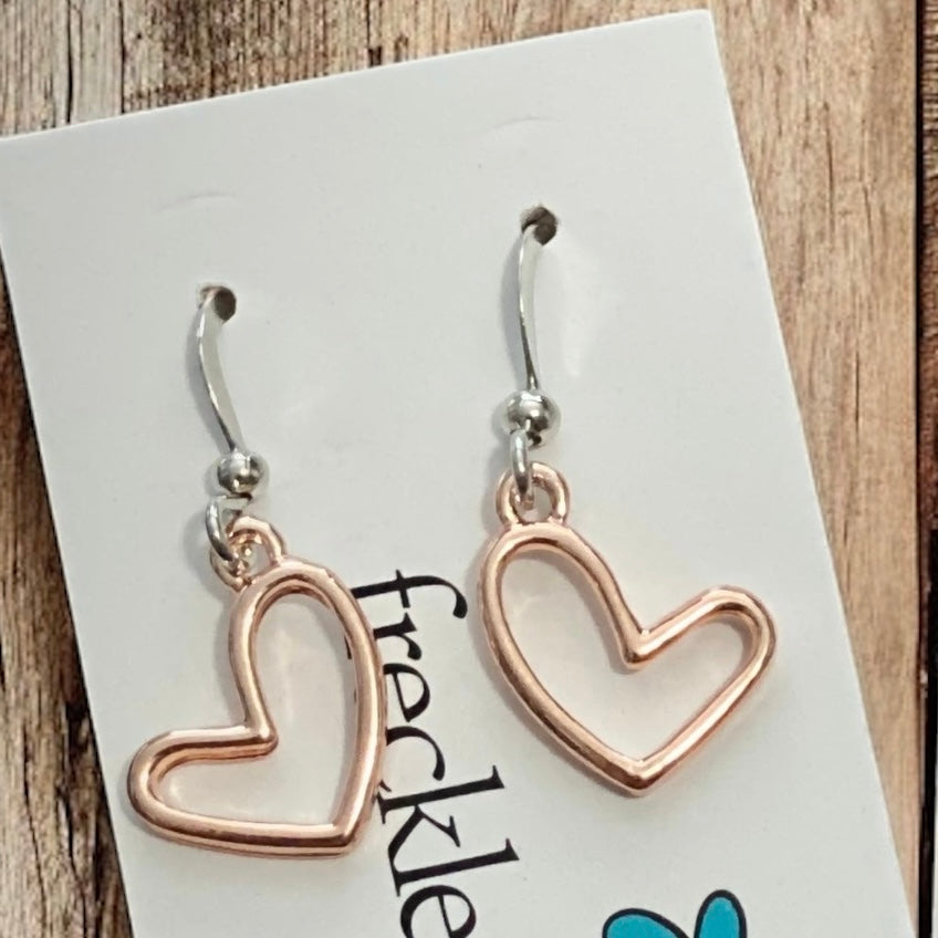 Boucles d'oreilles pendantes cœur ouvert