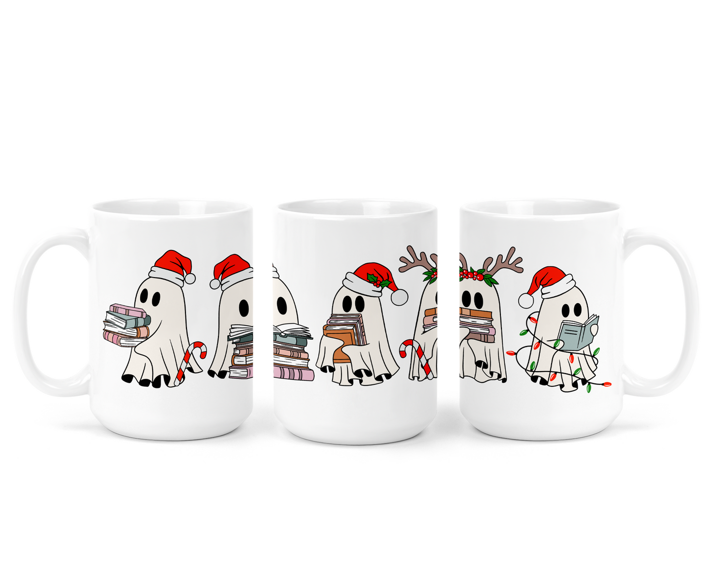 Mug en céramique – Fantômes de Noël amateurs de livres | Amateurs de livres