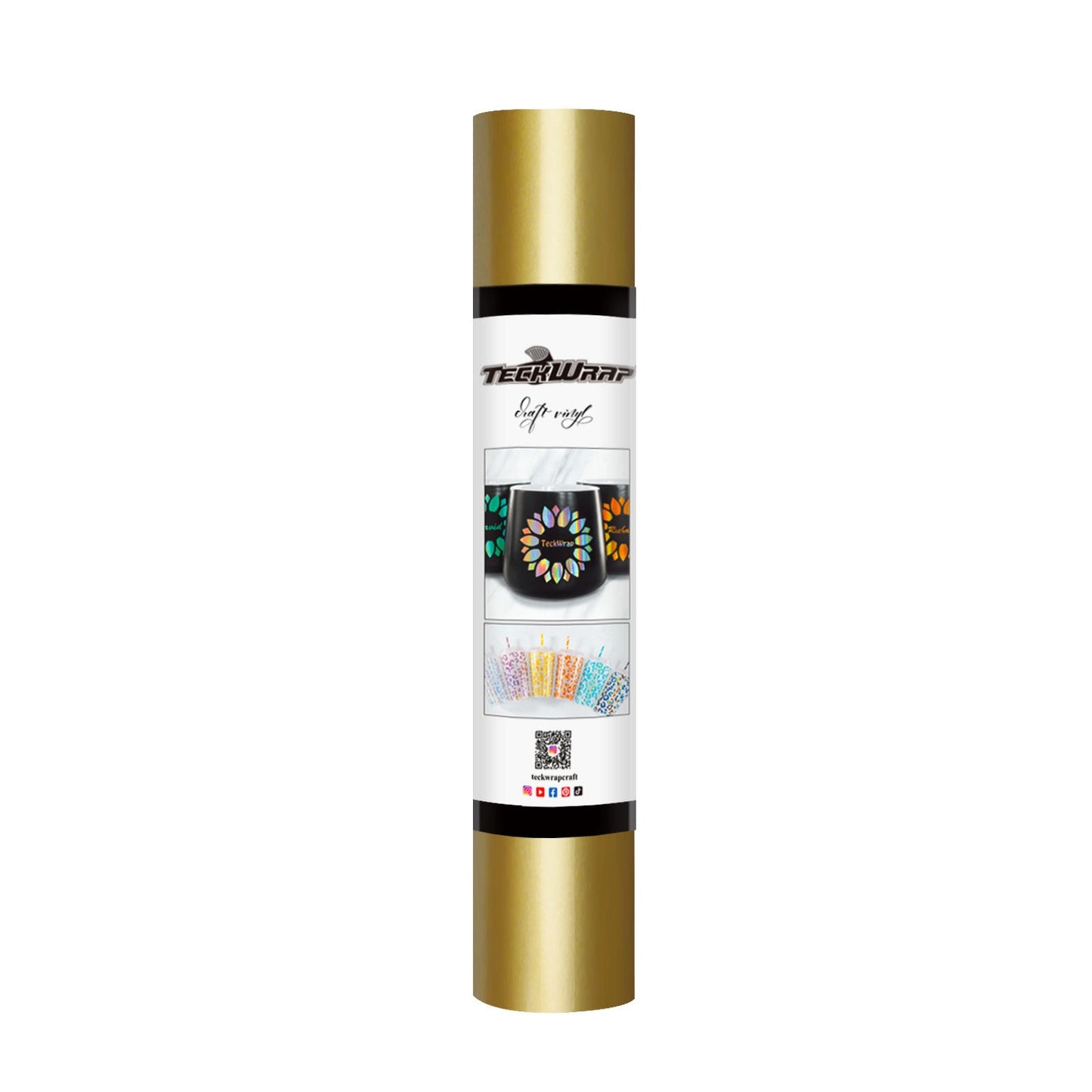 TeckWrap New Glossy Adhesive Vinyl - Gold | Easy-to-Peel & Strong Adhesive