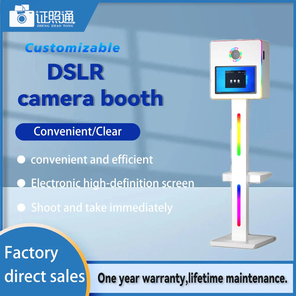 2025 New Dsr Photo Booth Poto Box Case Machine 15.6-inch Touchscreen Digital Camera Wedding Selfie Photo Booth Portable