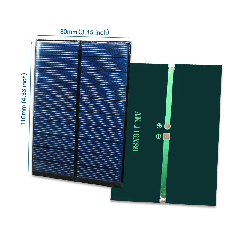 Factory Manufacturing Mini Epoxy Resin Drip Solar Panels Rectangular 110X80 5.5V Voltage