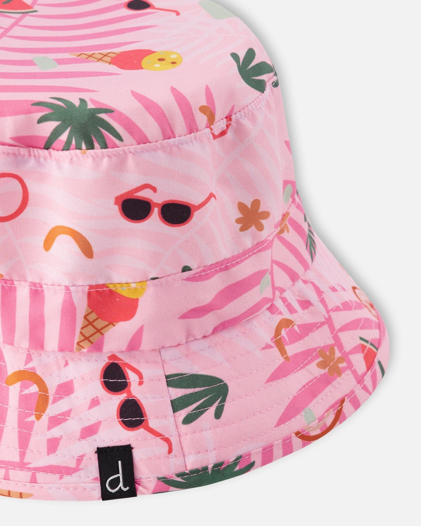 Chapeau de plage rose à imprimé plage