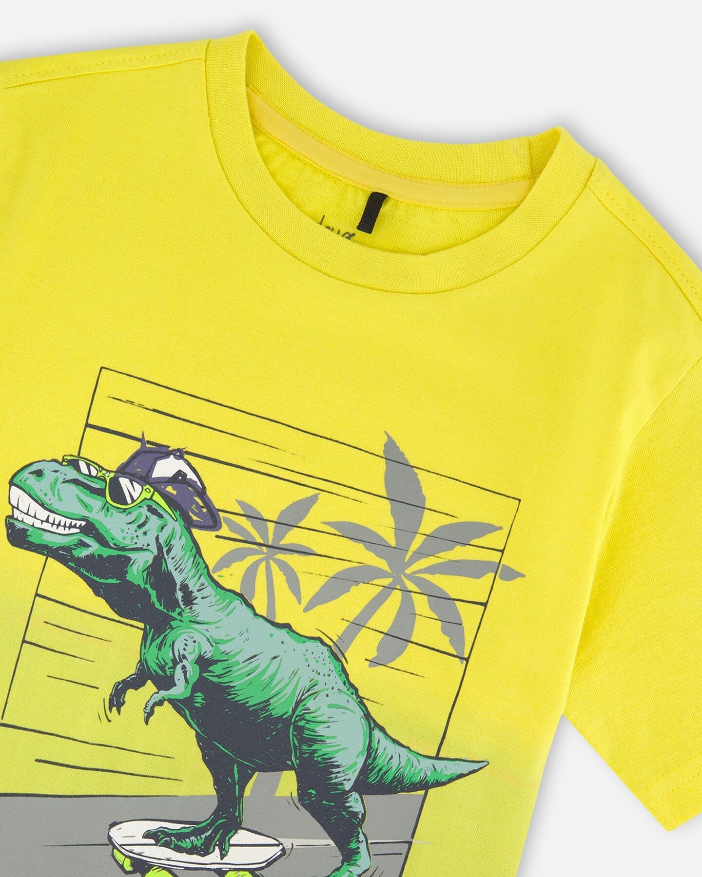 T-shirt en jersey de coton biologique imprimé jaune