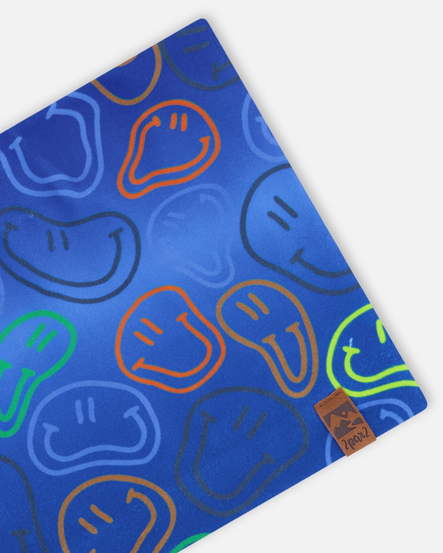 Stretch Jersey Neck Tube Blue Printed Smileys