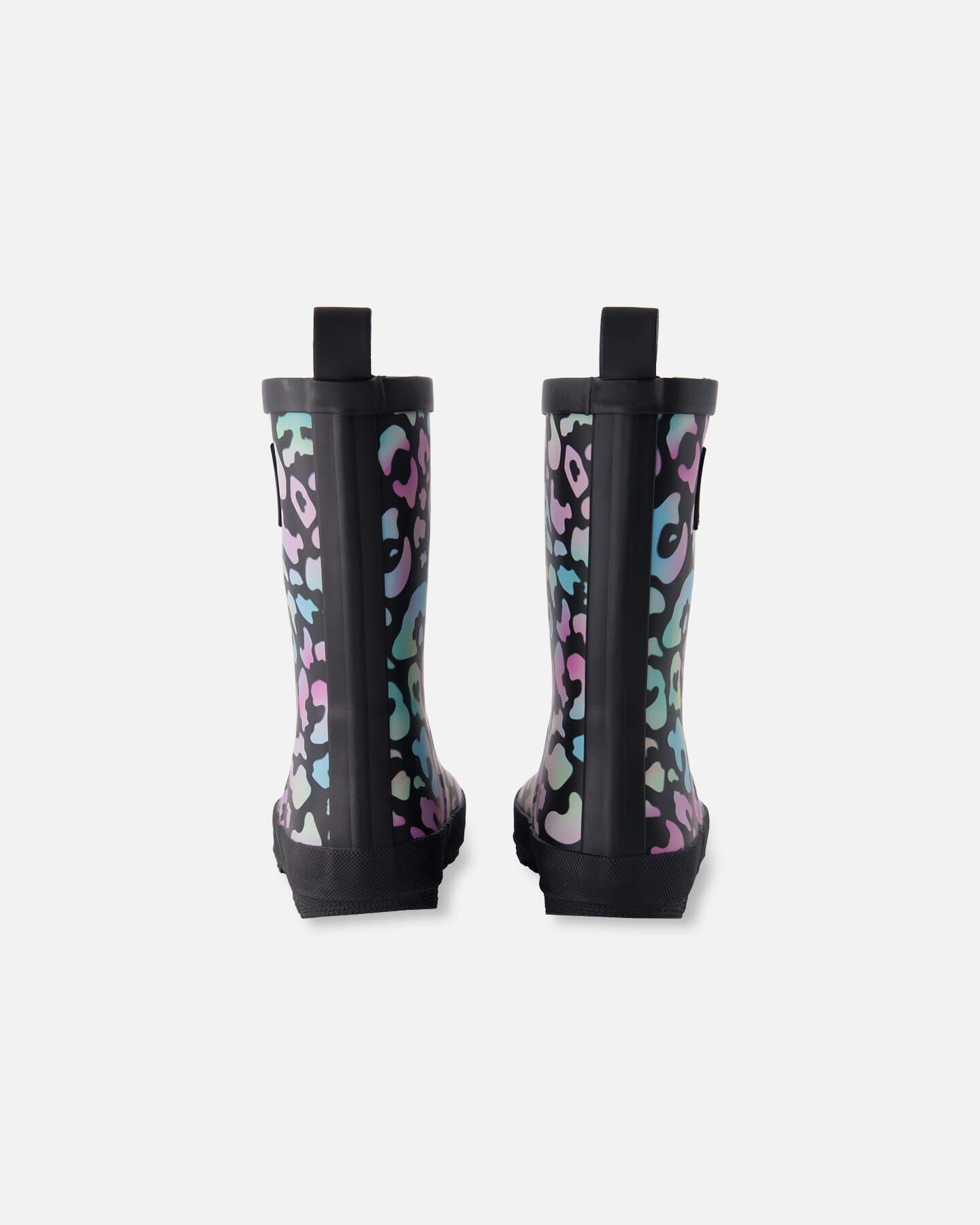Bottes de pluie en caoutchouc naturel à imprimé animal noir
