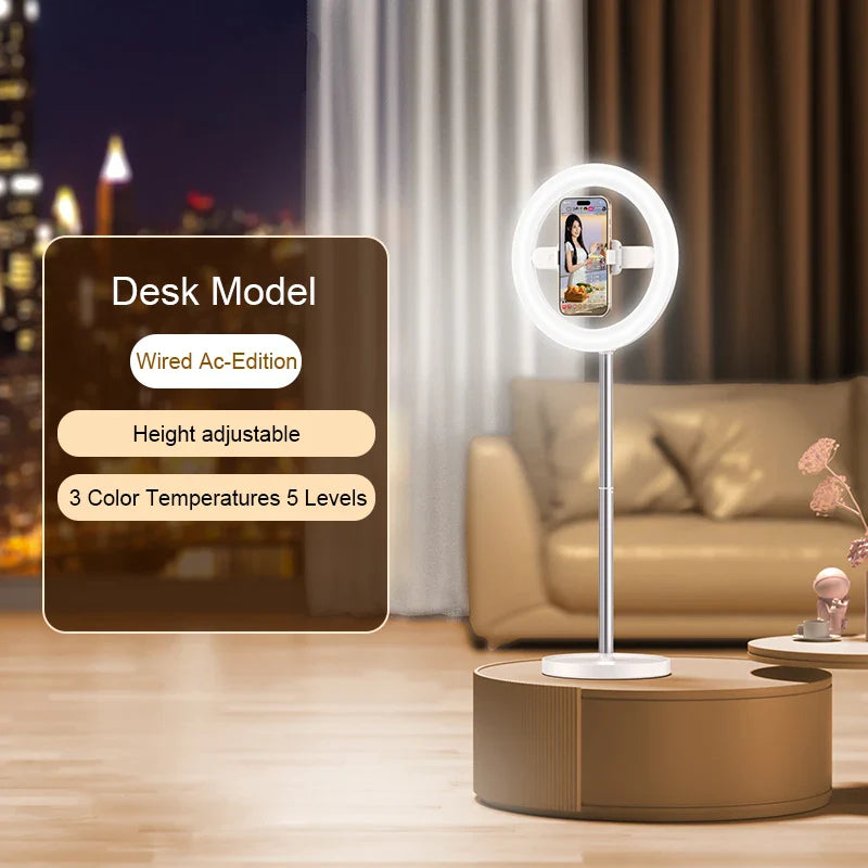 Foldable Content creator Kit Video Live Photographic Flexible Floor Stand Selfie Ring Light WIth Stand for Video Recording