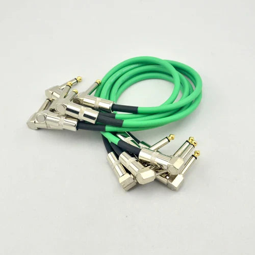 6 X câble de pédale d'effets de guitare cordon de raccordement 30 cm avec connecteur à Angle droit 1/4 ''Jack 6.35mm pour pièces de guitare basse