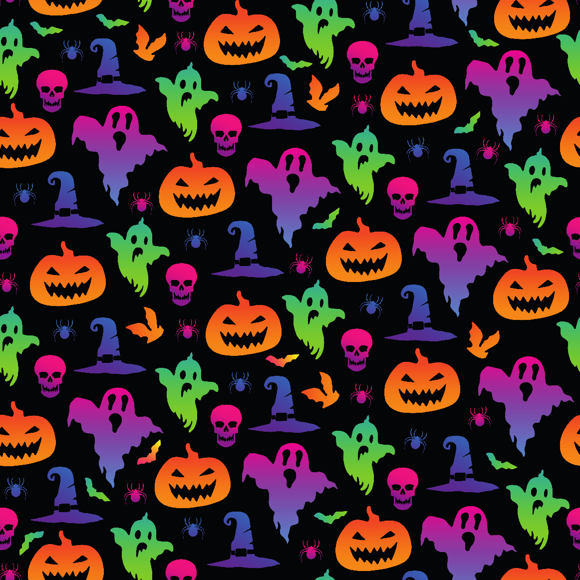 Craft HTV Spooky Halloween Rainbow Pattern