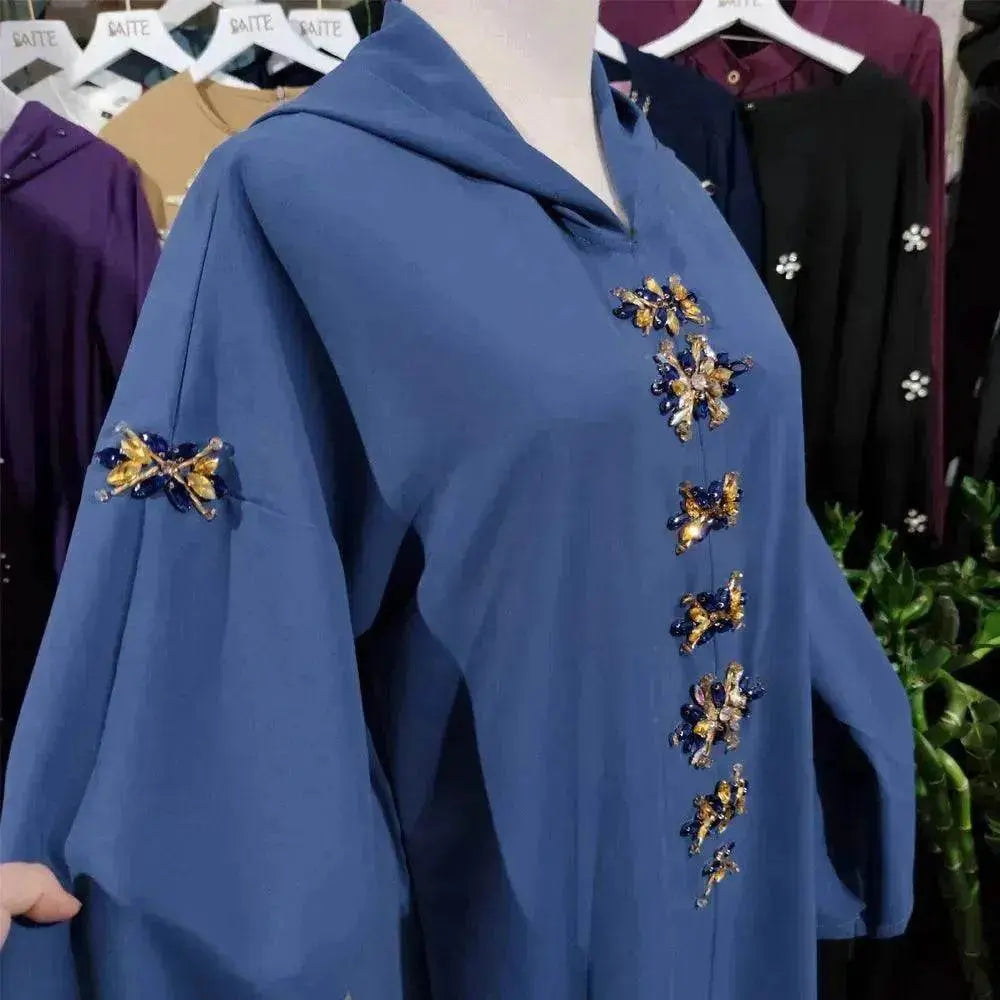 Handmade Diamond Hooded Robe Arab Dress