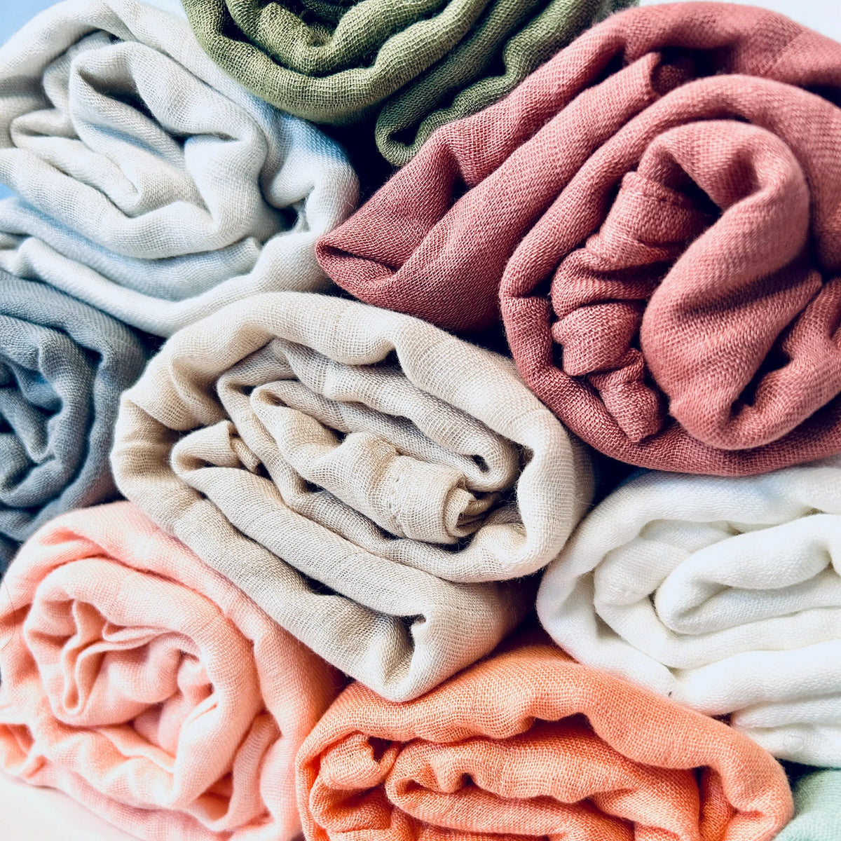 Mousseline en bambou pour bébé – Kaki