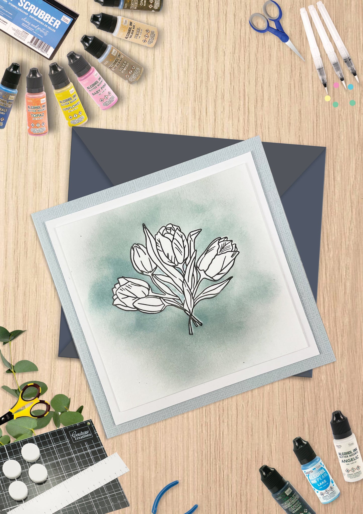 GoLetterPress Impression Stamp - Stamp 6 - Missing You Floral