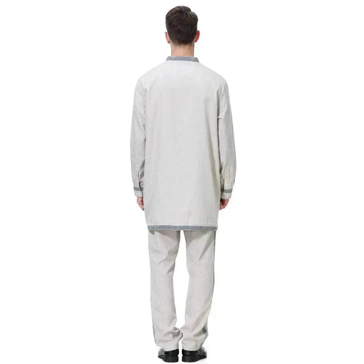 Islamic Two piece wear for Men Saudi Arab Men's Robe Suit Arab2pcs Thobe Jubba Thoub Robe