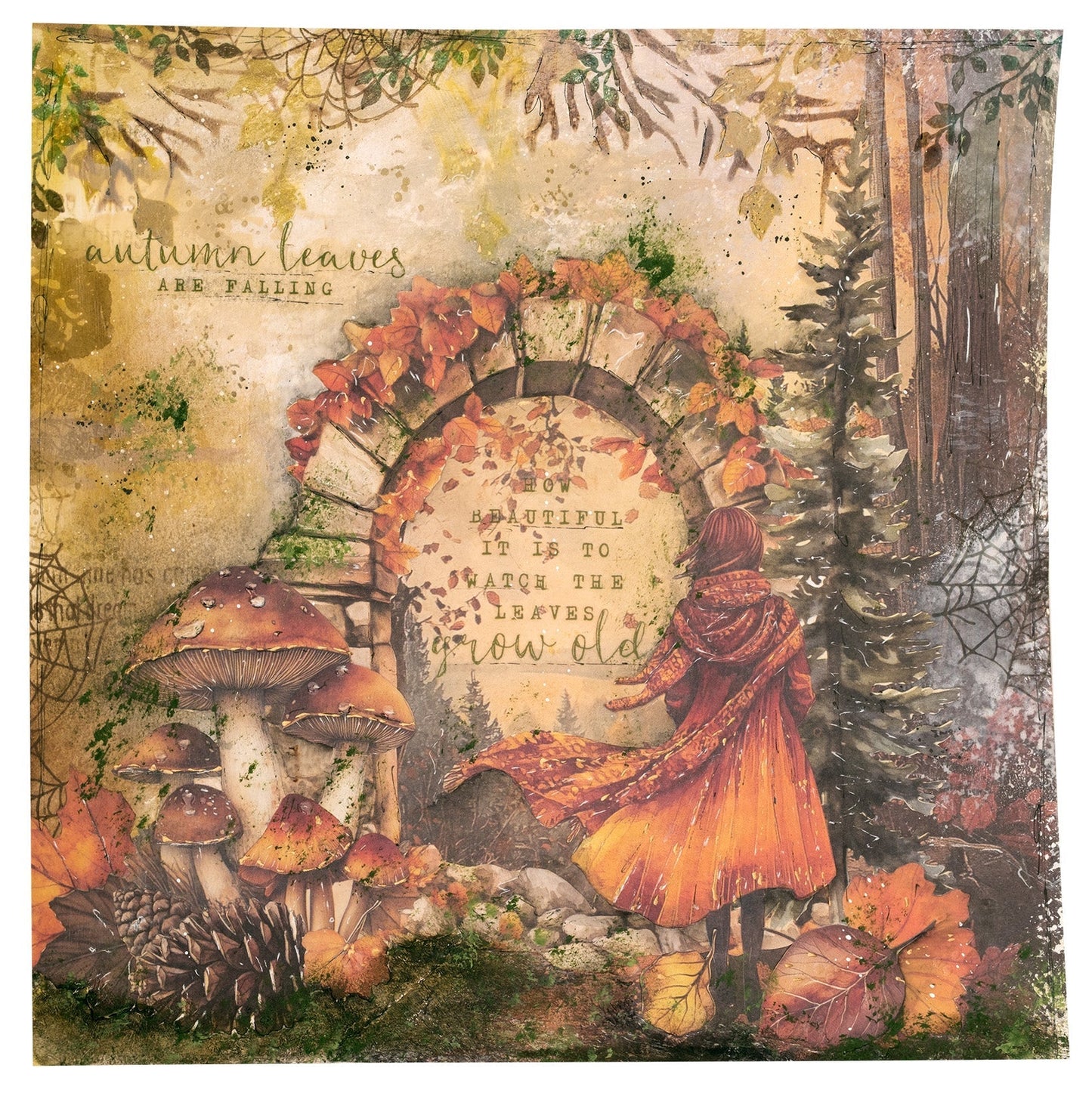 JMA Mask Autumn Pathway, 4 Masks Autumn In The Woods 1 Piece