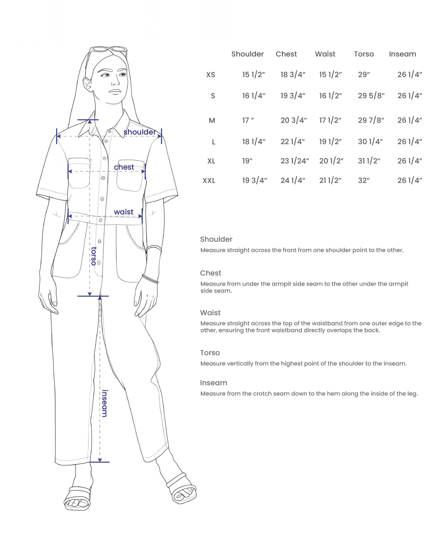Combinaison en sergé kaki pour femme