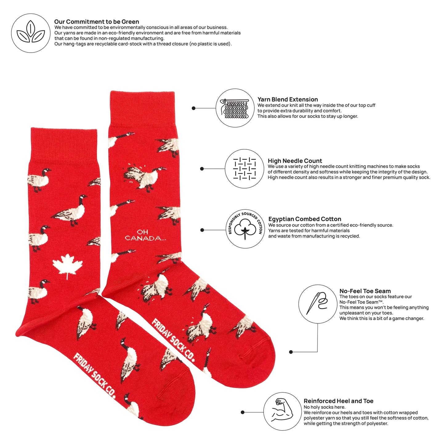 Friday Sock Co Men's Canada Goose Socks