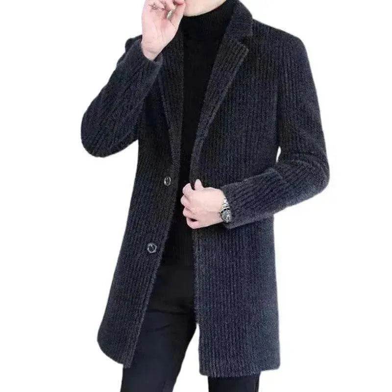 Men's Elegant Duster Mid-length Slim-fit Woolen Coat