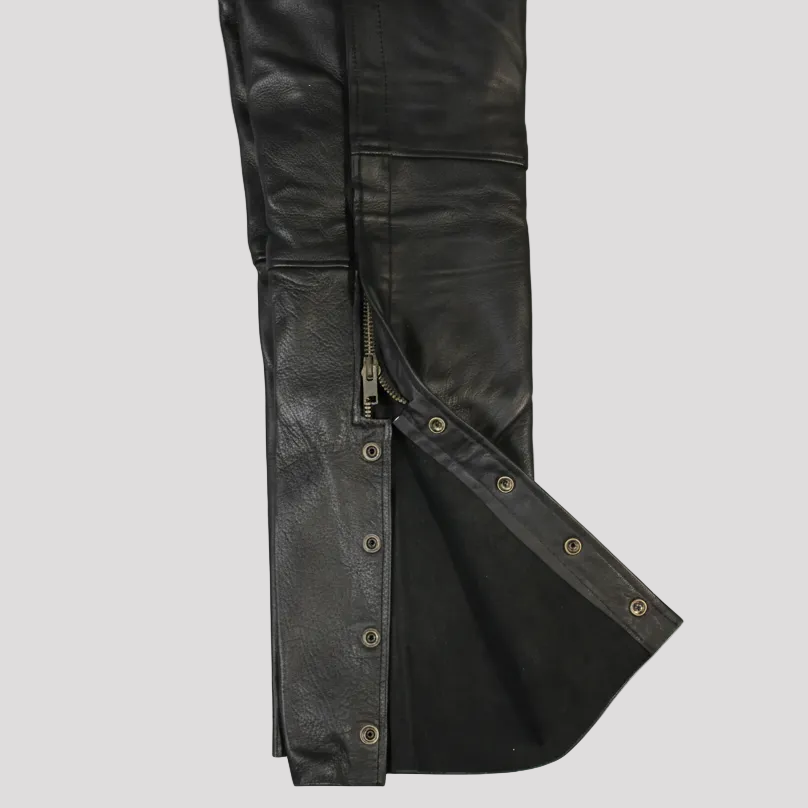 Jambières en cuir premium pour homme Open Road, 2 poches