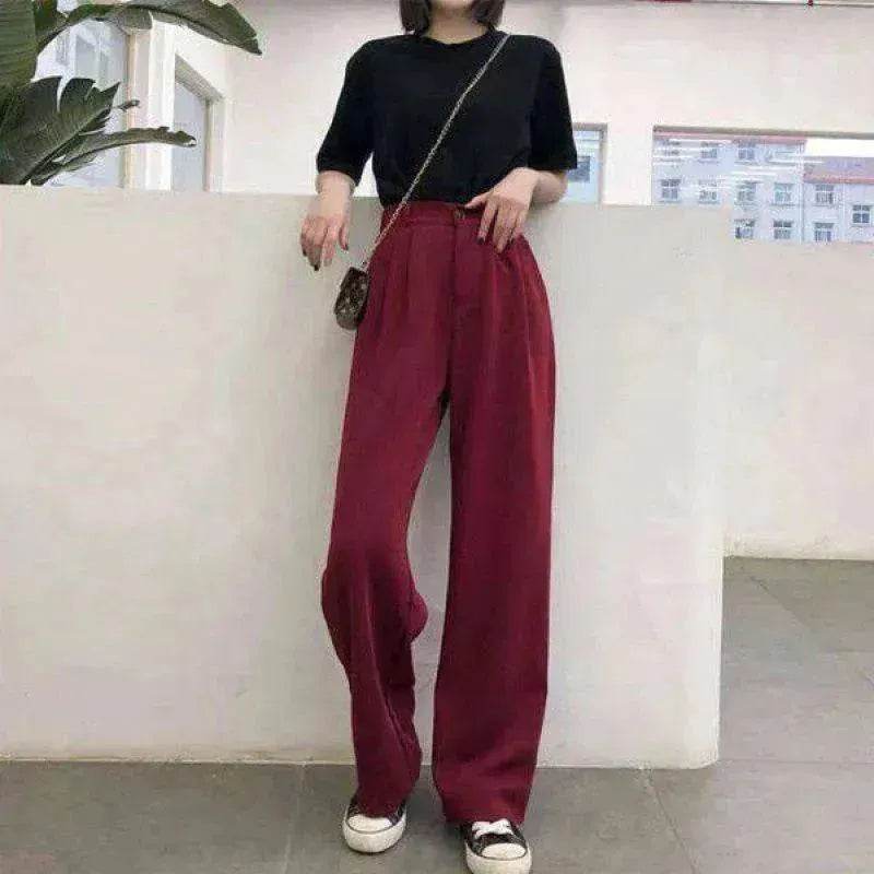 Oversized Women's Drape Suit Pants Loose Straight Leg