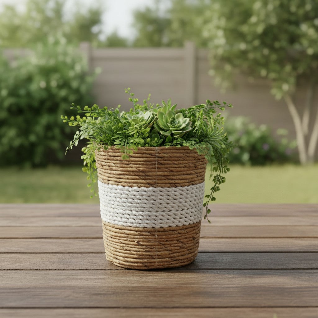 Panier en feuilles de bananier et corde