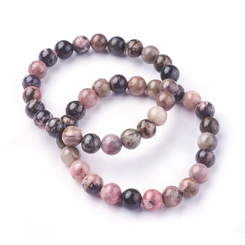 Rhodonite Gemstone Bead Bracelet | The Stone of Self Love