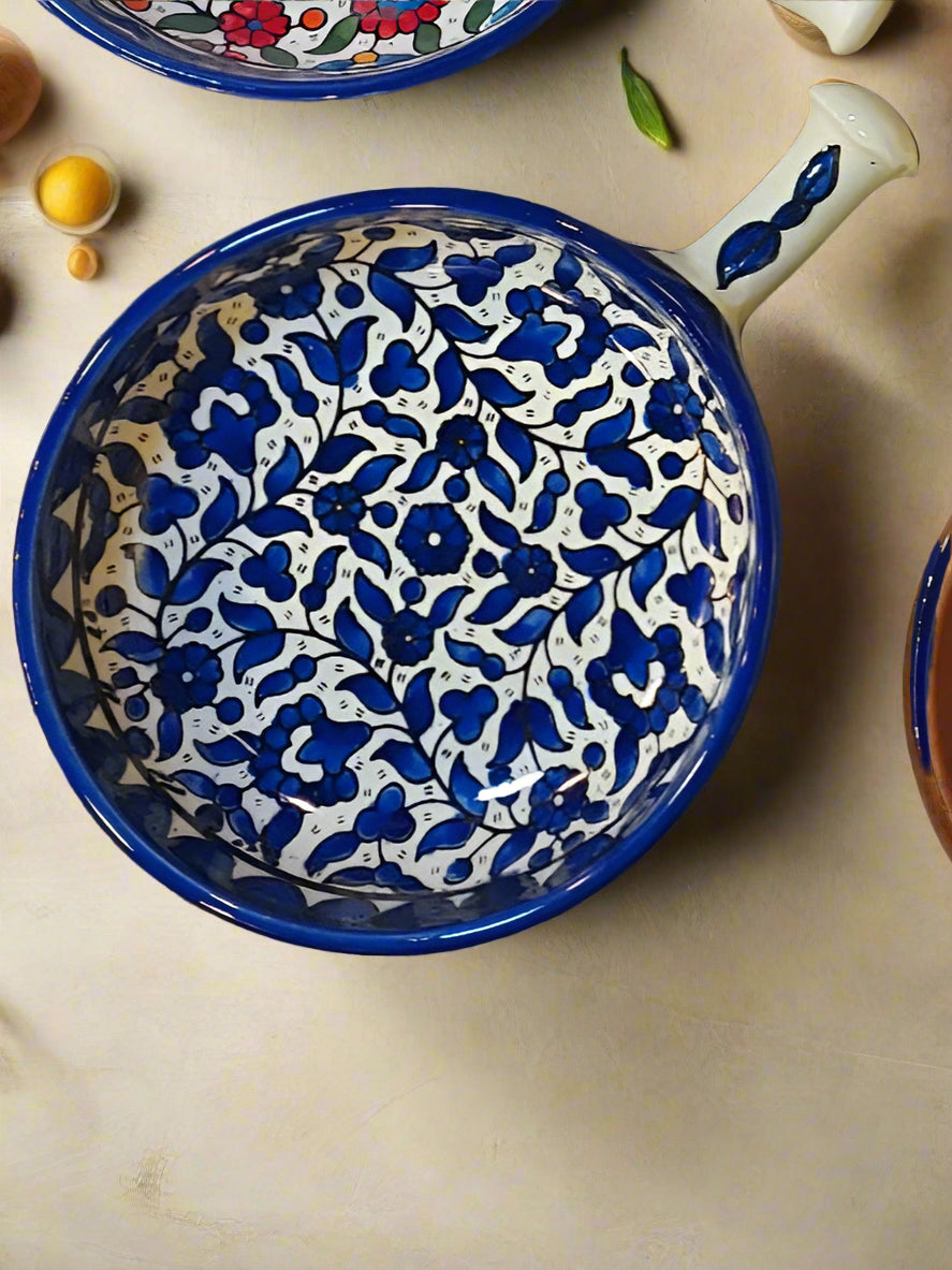 Handmade Ceramic Serving Pan 6 Inch Appetizer & Snack Dish Floral & Various Designs