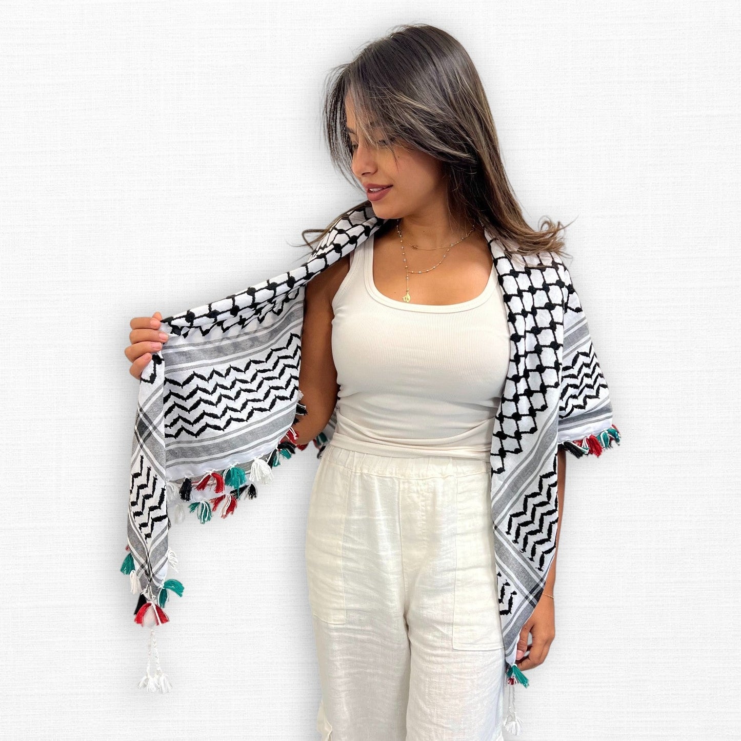 Classic Kufiya (Keffiyeh) | Hand-Tied Flag Tassels – Made in Jordan